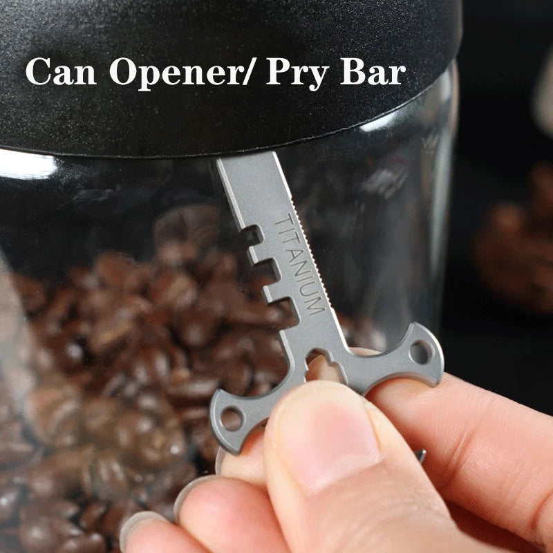 Outdoor Mini Titanium Pendant Necklace Pocket Multi Tools EDC Card Keychain 07FC0E-D4 - KOEEK