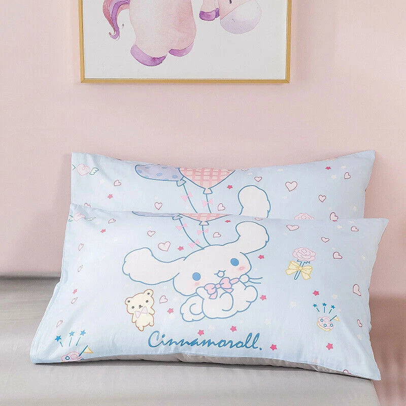 Cinnamoroll Cotton Bedding Set Sheet Quilt Cover Duvet Covers Sheet Pillow Case 07FC0E-D4 - KOEEK