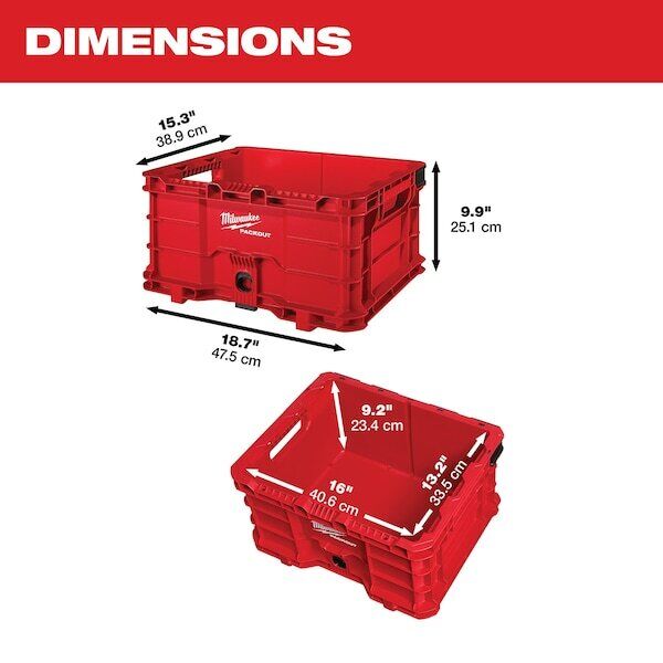 Milwaukee Tool 48-22-8440 Packout Tool Crate - Red, 18.75" Wide