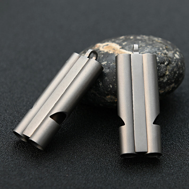 Titanium Keychain Whistle Lanyard Pocket Outdoor Life-saving Camping Tool EDC 07FC0E-D4 - KOEEK