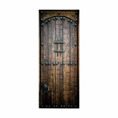 3D Wall PVC Sticker Art Rustic Wood Plank Door Decal Self-adhesive Wrap Murals 07FC0E-D4 - KOEEK