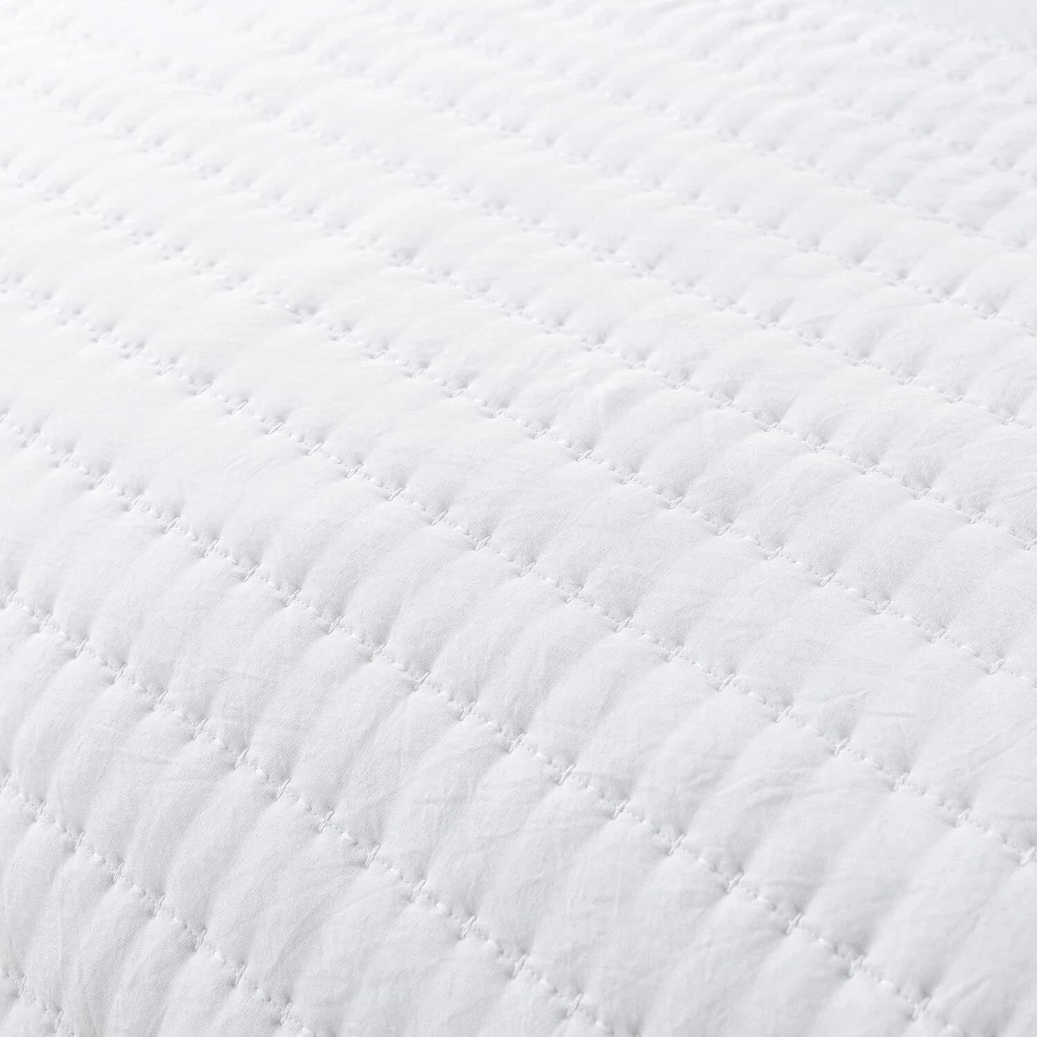 White Queen Size Quilt Bedding Sets with Pillow Shams, Full Lightweight Soft 07FC0E-D4 - KOEEK