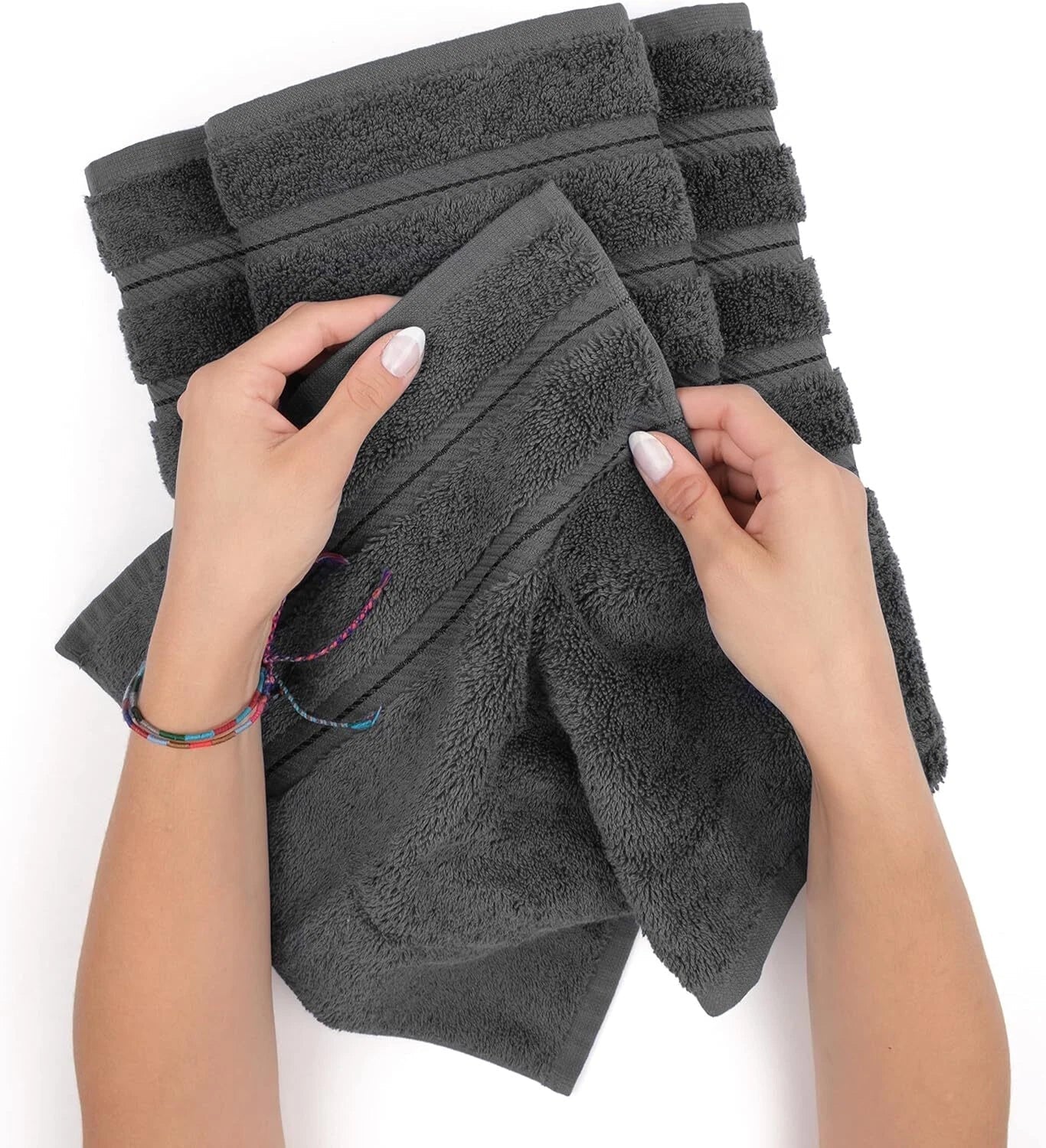 Soft Linen Luxury 4 Piece Bath Towel Set,600 GSM  Cotton Turkish Bath Towels 07FC0E-D4 - KOEEK
