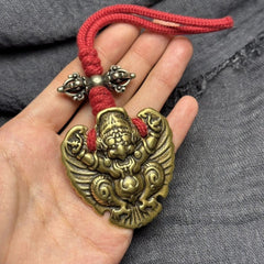 Tibetan Brass Garuda Spreading Wings Bird Pendant Amulet Collectible 07FC0E-D4 - KOEEK