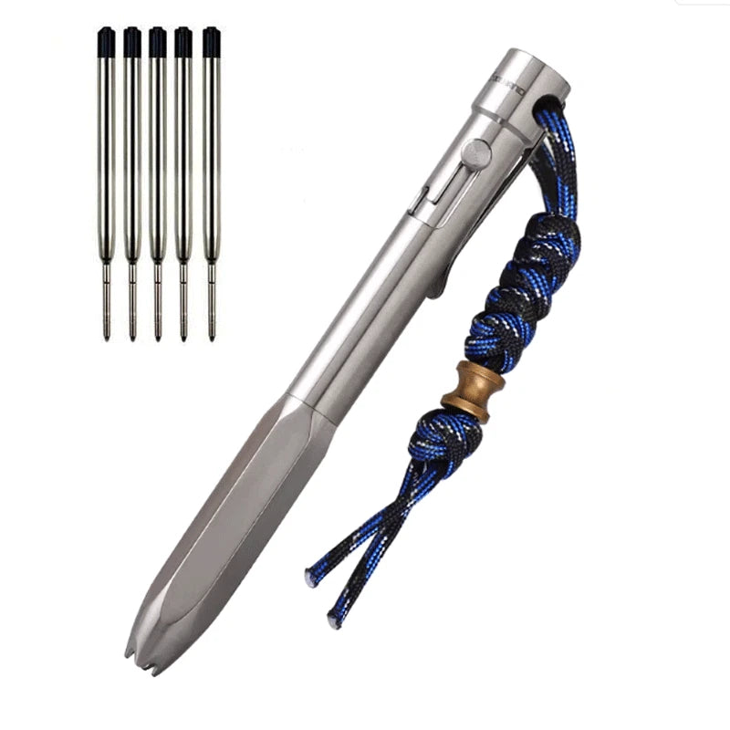 EDC Titanium Practical Ballpoint Pen Working Signature Pocket Pen with 5 Refills 07FC0E-D4 - KOEEK