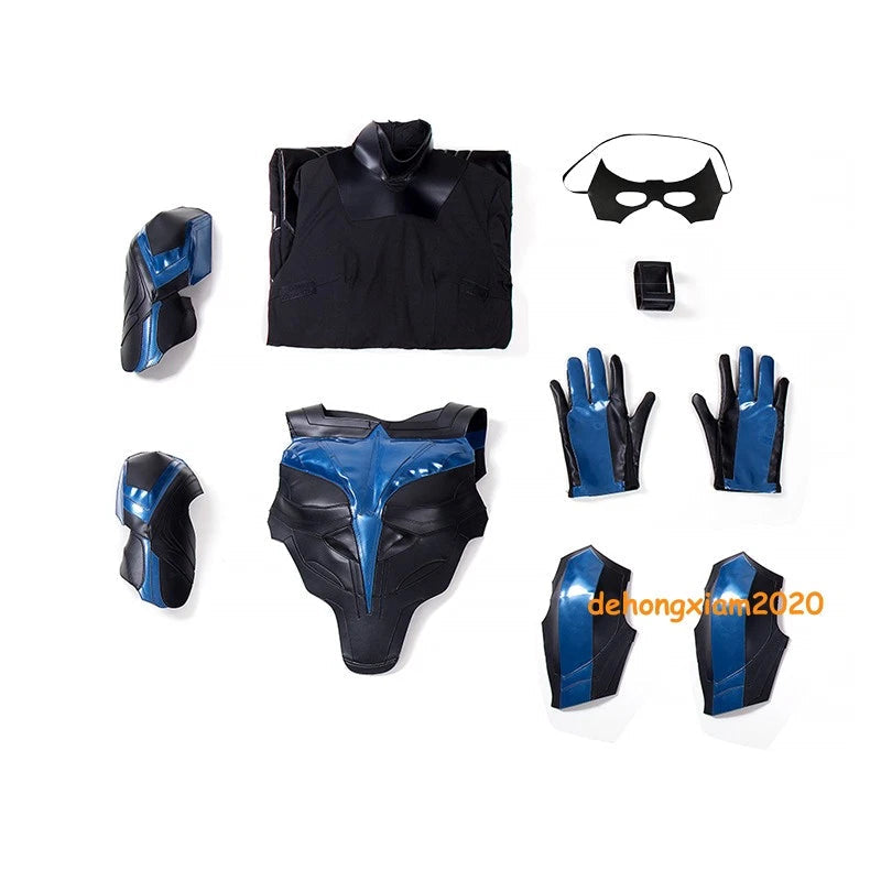 Nightwing Dick Grayson Cosplay Costume Suit  Outfit Bodysuit Full Set Halloween 07FC0E-D4 - KOEEK