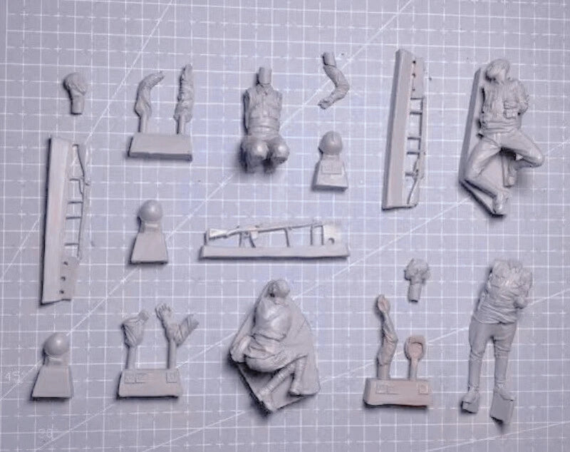 1/35 Resin Model Kit Wounded And Killed Soldiers 4 Figures Unassembled Unpainted 07FC0E-D4 - KOEEK