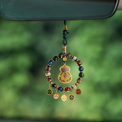 1Pc Tibetan style Colored Glaze Thangka Car Hanging Accessories Pendant 07FC0E-D4 - KOEEK