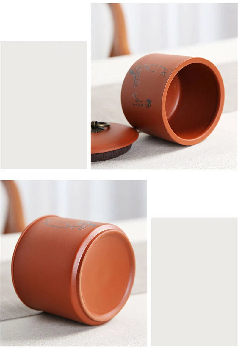 1pc Purple Clay Tea Jar Travel Tea Bag Storage Box Portable Sealed Tea Caddy 07FC0E-D4 - KOEEK