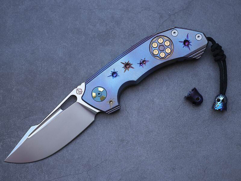 EDC TC4 Titanium Alloy Ghost Pendant Keychain Necklace DIY Lanyard Beads Gift 07FC0E-D4 - KOEEK