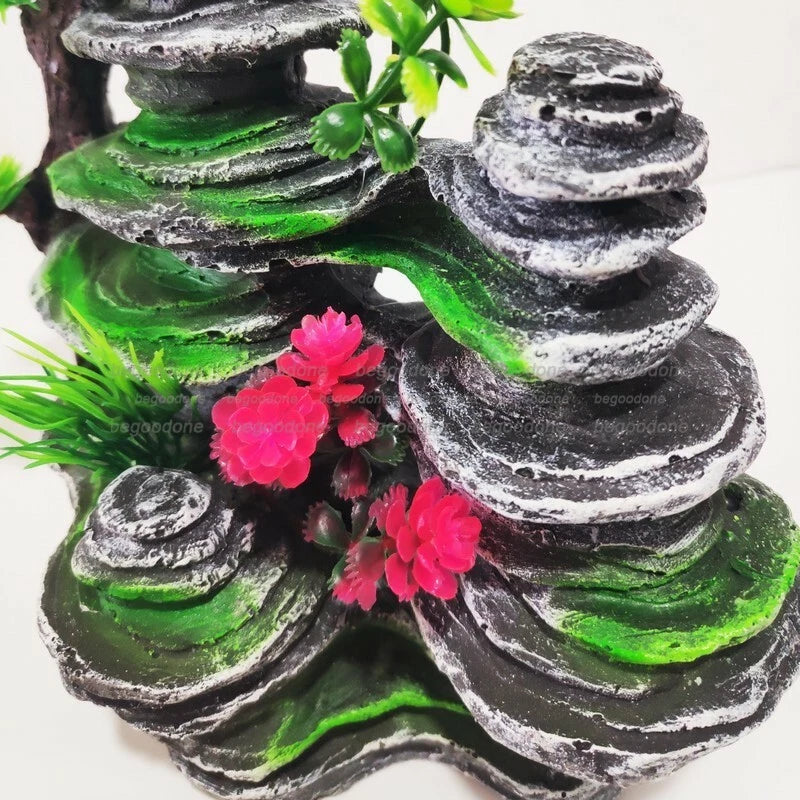 Big Aquarium Rockery Ornament Mountain Tree Fish Tank Decorations Accessories 07FC0E-D4 - KOEEK