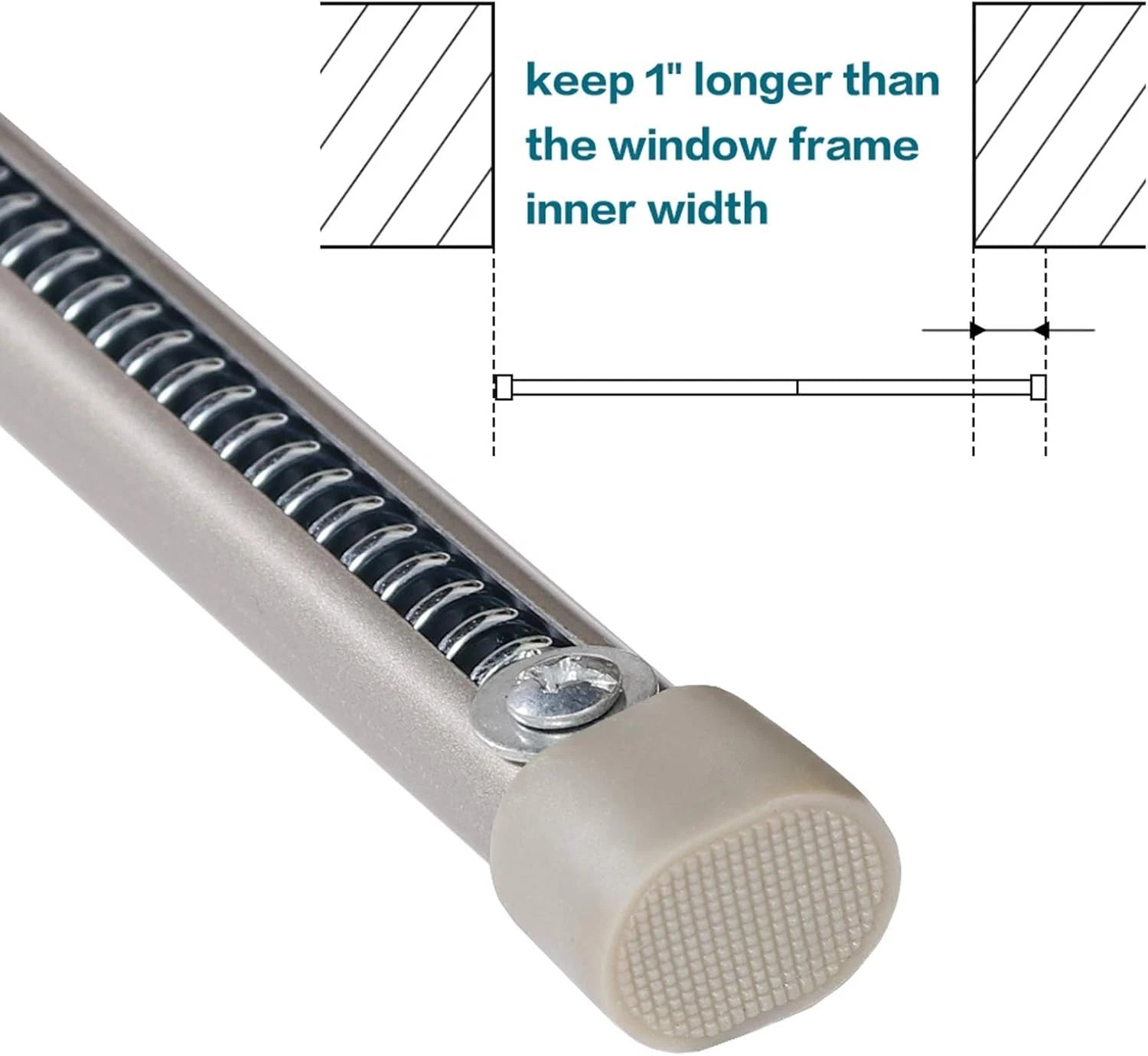 Tension rod elliptical spring curtain rod, adjustable length 07FC0E-D4 - KOEEK