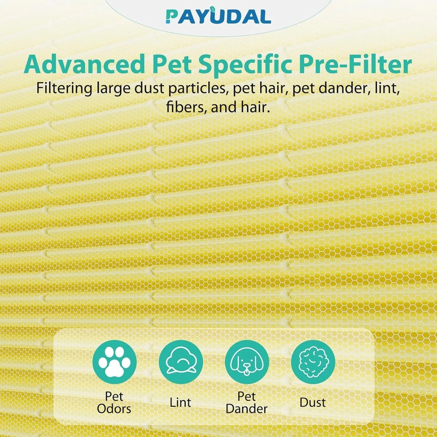 2-pack G3 A3 pet filter replacement parts, air purifier pet filter. 07FC0E-D4 - KOEEK
