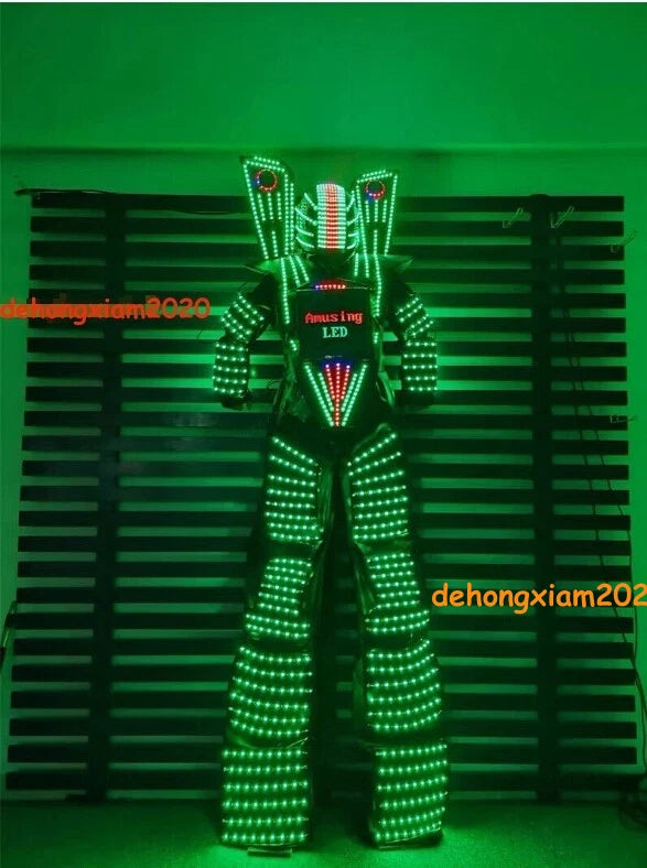 Illuminated Stilt Costume LED Robot Suit Armour DJ Party Show Light Clothing Set 07FC0E-D4 - KOEEK