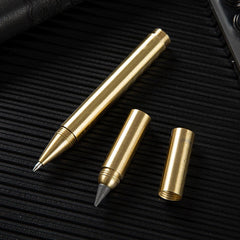 EDC Brass Double Headed Dual-purpose Signature Ballpoint Pen Pencil Office Gifts 07FC0E-D4 - KOEEK