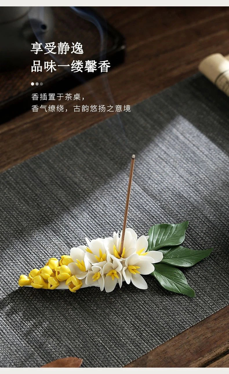 Handmade Ceramic Incense Holder Stick Incense Burner Tea Room Japanese Style 07FC0E-D4 - KOEEK