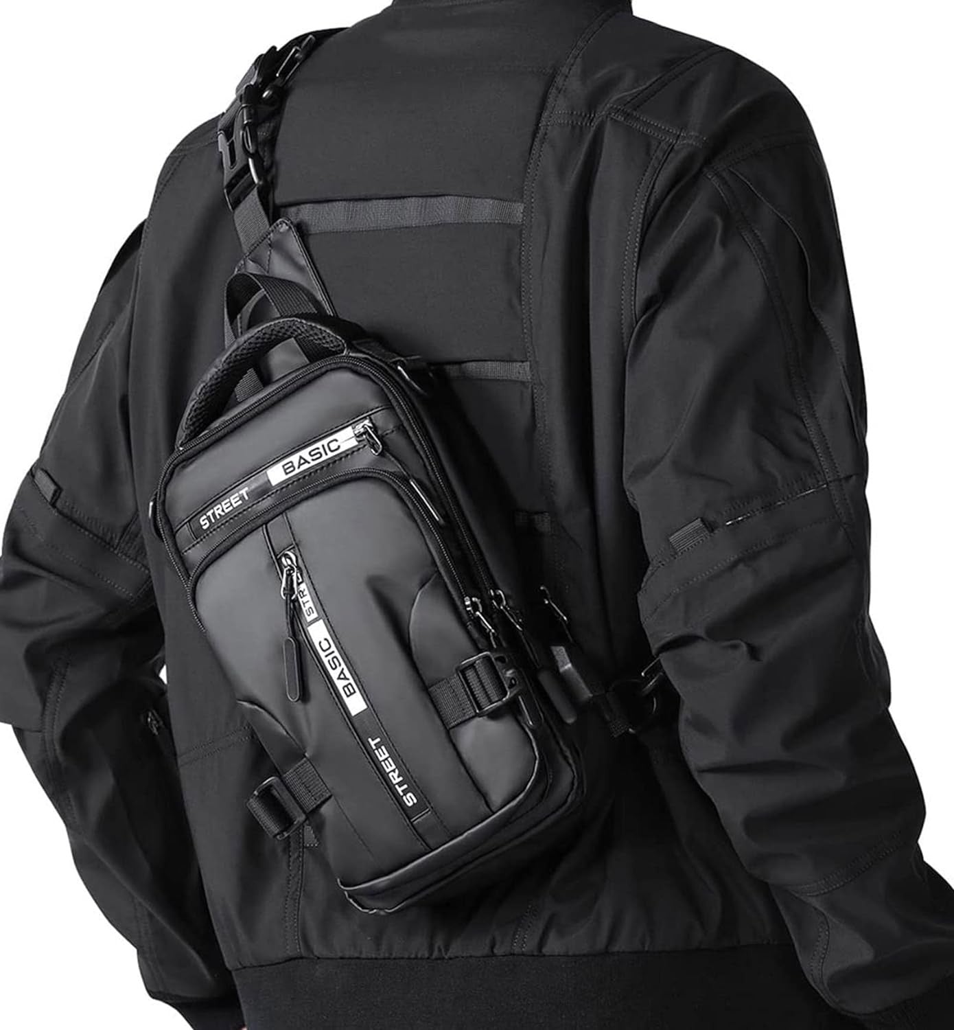 new SEAFEW Anti Theft Sling Crossbody Backpack Shoulder Bag for Men, Black SEAFEW - KOEEK