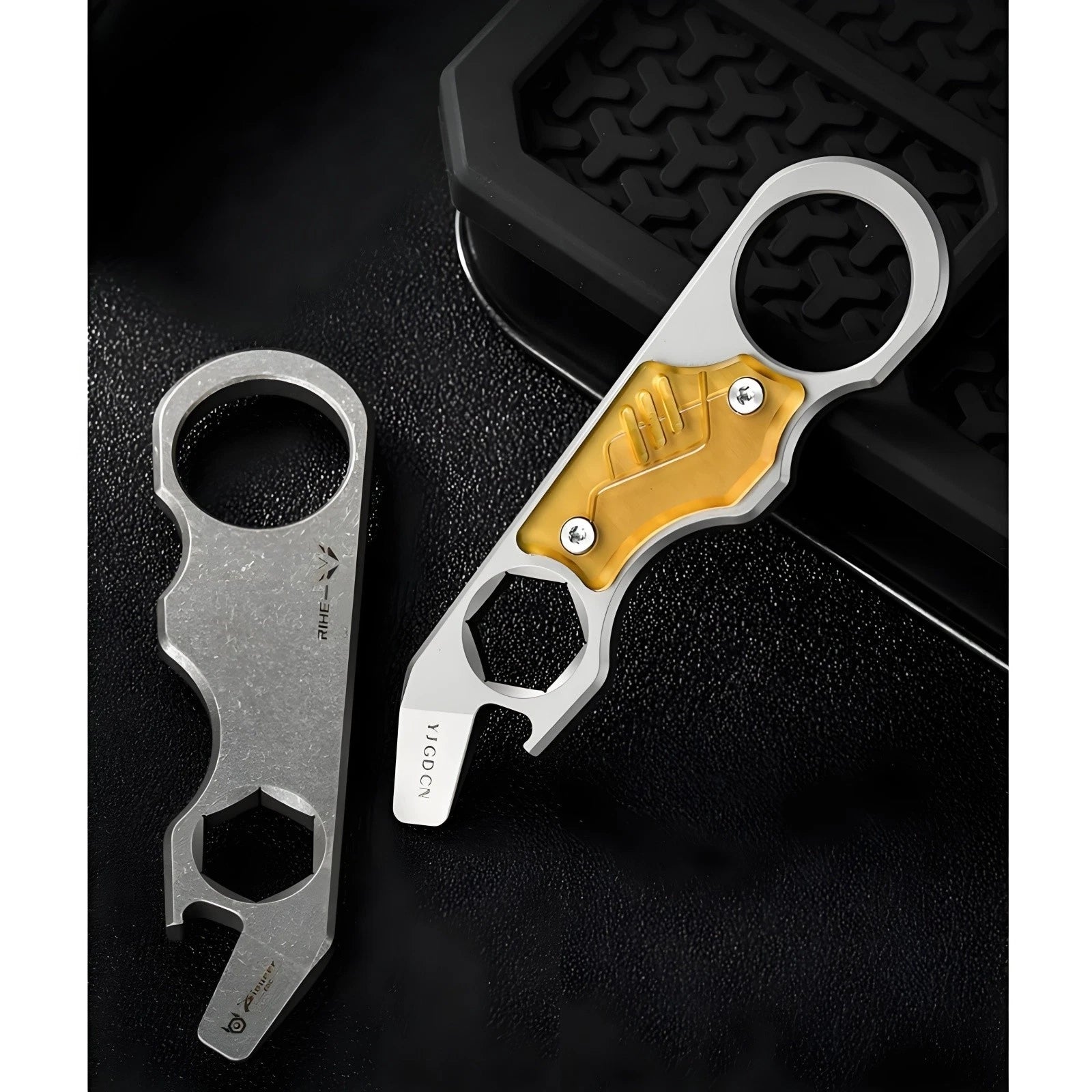 Titanium Alloy EDC Pry Bar Multi Tool Bottle Opener Wrench Outdoor Camping Tool 07FC0E-D4 - KOEEK