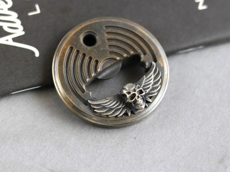 EDC Portable Retro Brass Skull Bottle Opener Necklace Bead Keychain Pendant Tool 07FC0E-D4 - KOEEK