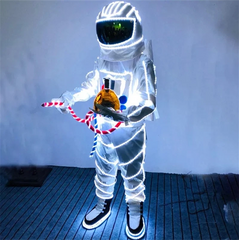 LED Astronaut Costume Suit Illuminated Party Glow Light Cloth Performance Helmet 07FC0E-D4 - KOEEK