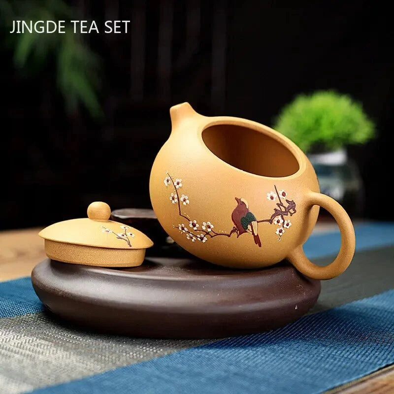 400ml Chinese Classic Yixing Purple Clay Teapot Handmade Tea Set Gift Xishi Pot 07FC0E-D4 - KOEEK