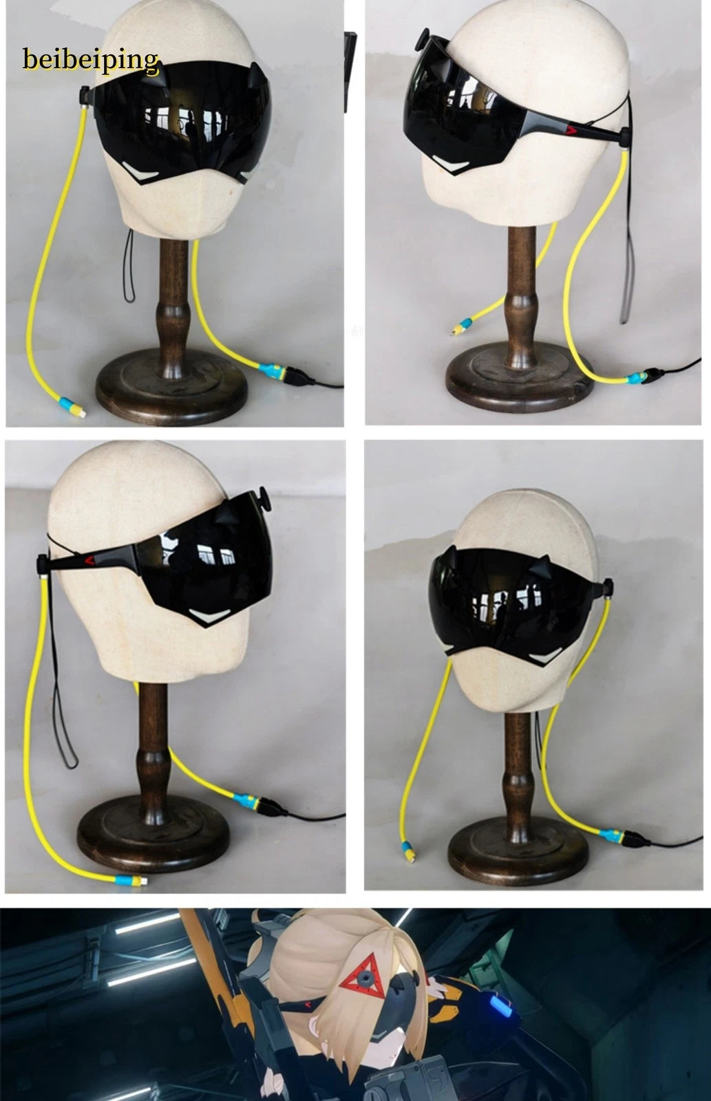 Zenless Zone Zero Trigger Half Face Mask Eyeshade W/led Face Shield Cosplay Prop 07FC0E-D4 - KOEEK