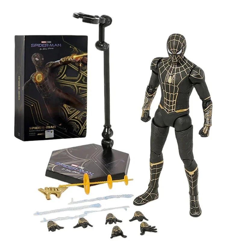 ZD Toys Marvel Spider-Man No Way Home Black Gold Suit 7" Collectible Figure 07FC0E-D4 - KOEEK