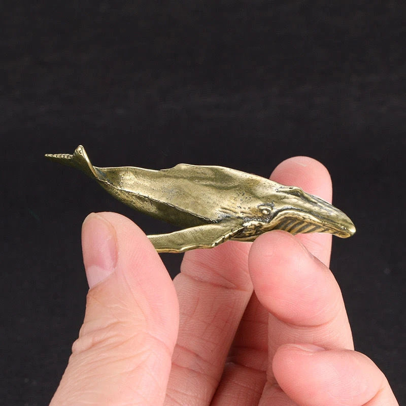 Pure Copper Whale Ornament Tea Pet Decoration 07FC0E-D4 - KOEEK