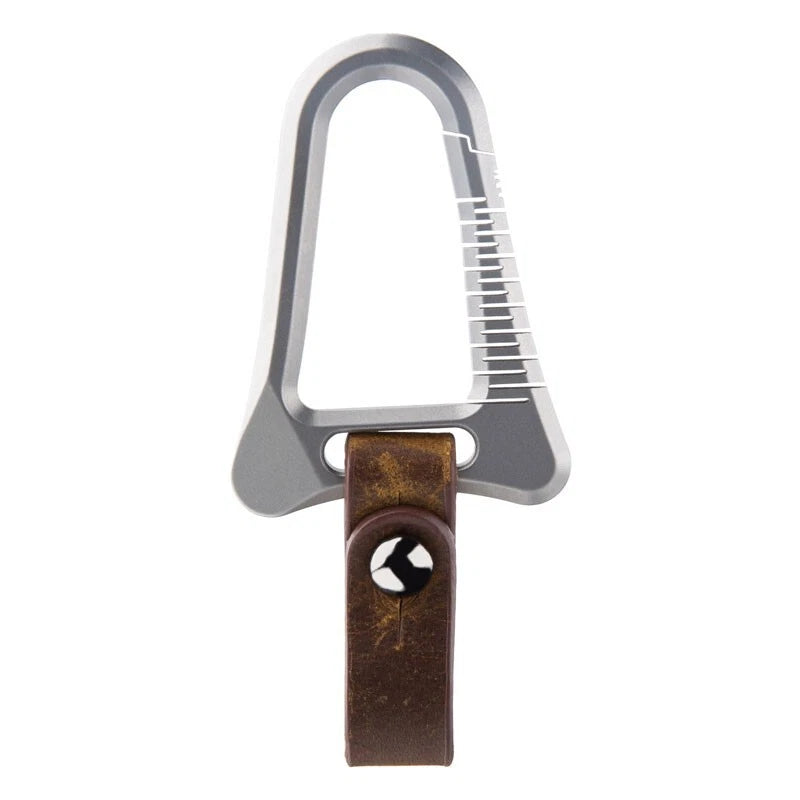 TC4 EDC Titanium Alloy + Leather Keychain Carabiner Portable Car Key Bag Pendant EDC - KOEEK