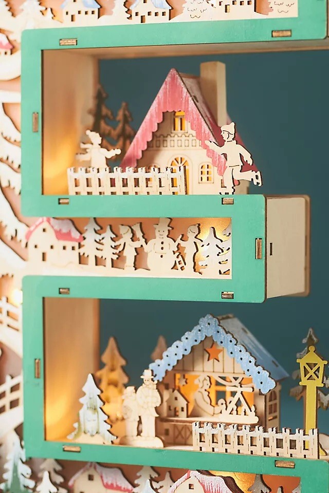 Anthropologie Wonderland Scene Monogram Light-Up Holiday Decoration Letter E ANTHROPOLOGIE - KOEEK