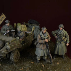 1/35 Resin Figure Model Kit 4 Figures And Accessories Unassambled Unpainted 07FC0E-D4 - KOEEK