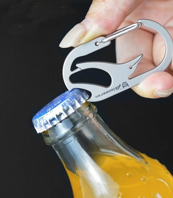 EDC Titanium Alloy Key chain Carabiner Portable Bottle Opener Backpack Buckle 07FC0E-D4 - KOEEK