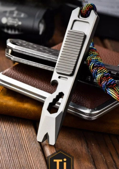 Titanium Multi Tools Pry Bar Crowbar Fidget Clicker Card Toy Stress Relief EDC 07FC0E-D4 - KOEEK