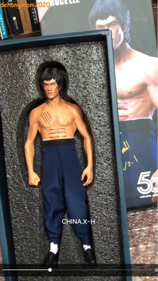 CHINA. X - H Bruce Lee 李小龙 Figure Statue Action Model Limited Two Heads  1/6 07FC0E-D4 - KOEEK