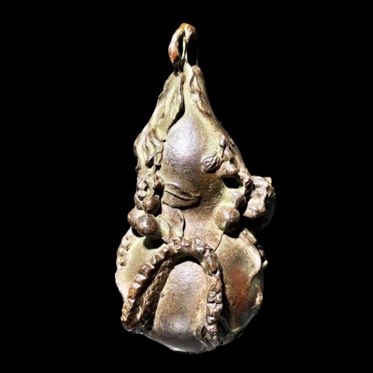 Solid Brass Dragon Gourd Figurine Taiji Bagua Fu Lu Feng Shui Home Decor 07FC0E-D4 - KOEEK
