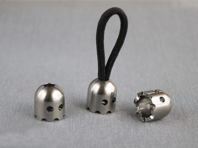 EDC Titanium Alloy Knife Lanyard Bead Paracord Keychain Pendant Zip Pull DIY 07FC0E-D4 - KOEEK