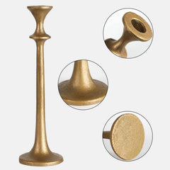 Iron taper candlesticks Set of 3 decorative candlesticks Antique brass color