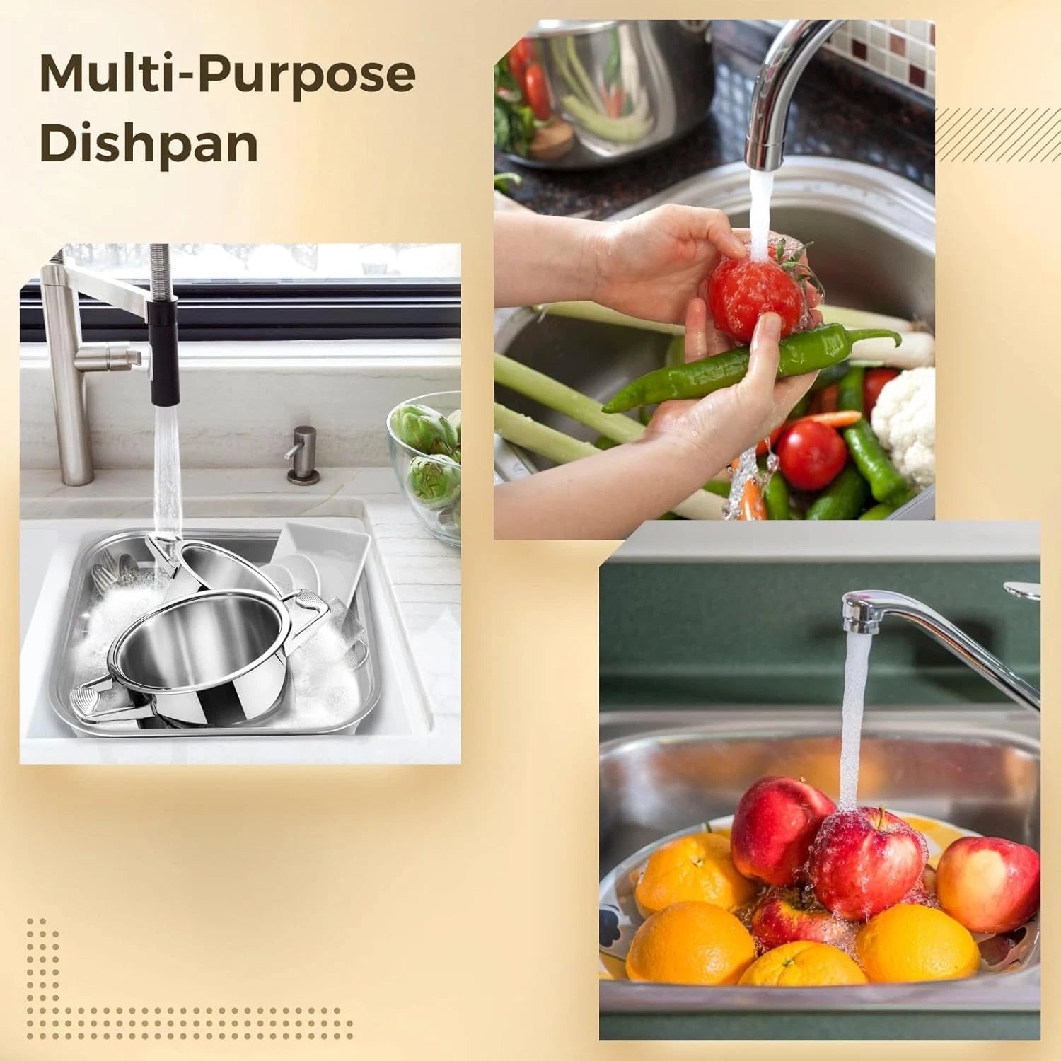 Stainless steel dishwashing basin, multi-functional sink dishwashing basin 07FC0E-D4 - KOEEK