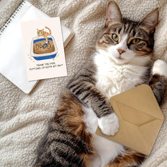 new TwoDays Funny Cat Dad Cards with Envelope and Sticker, Cute Father's TWODAYS - KOEEK