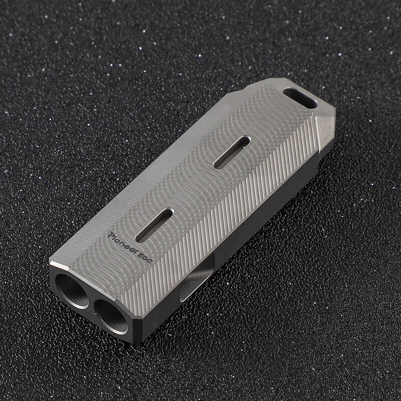 Titanium Emergency Whistle Survival Safety Whistle Double tubes Outdoor EDC Gift 07FC0E-D4 - KOEEK