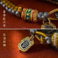 Tibetn Hand-woven Zakilam Bracelet Six Character Mantra Amulet HandString Bangle 07FC0E-D4 - KOEEK