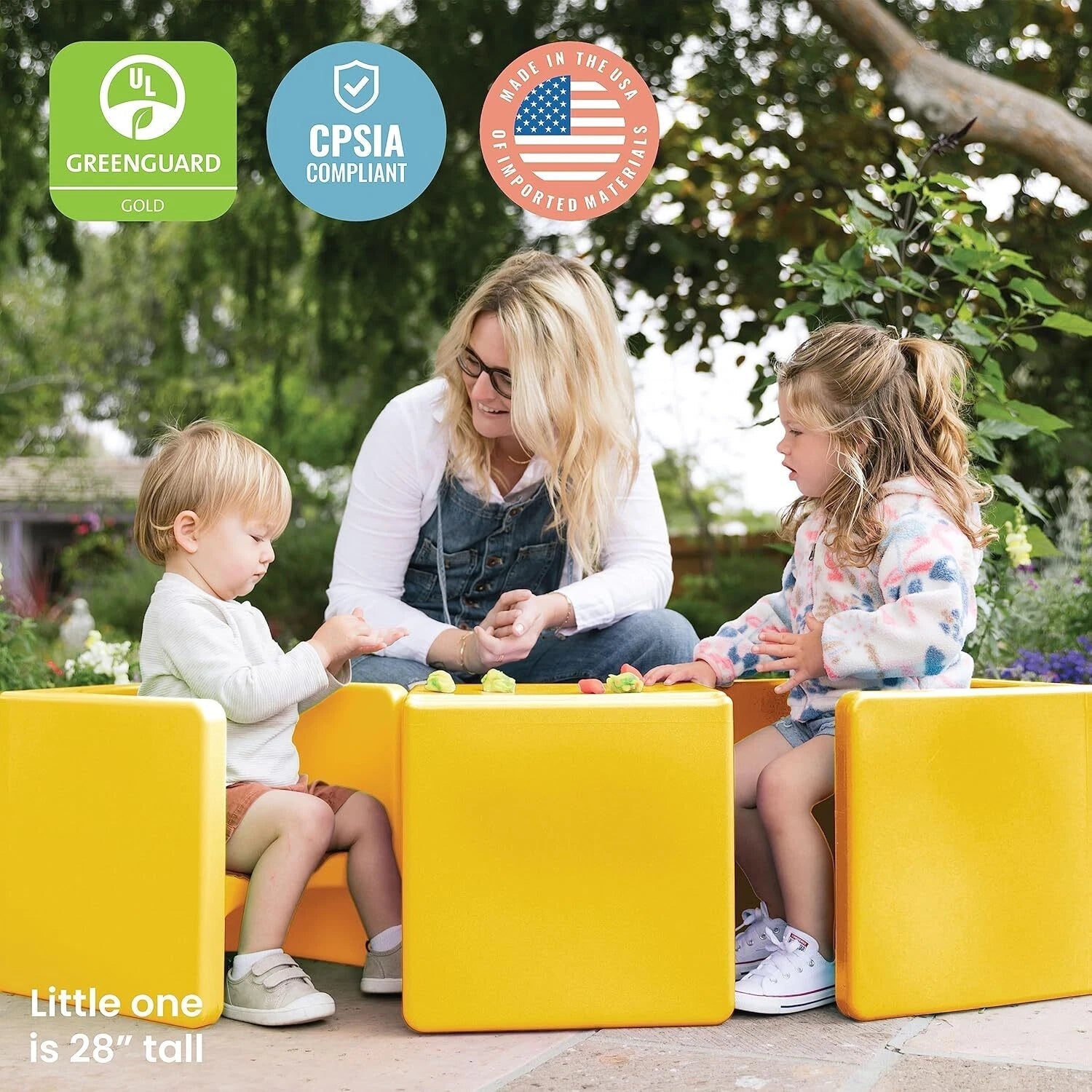 3 in 1 Cube Chair, Children's Furniture, Yellow 07FC0E-D4 - KOEEK