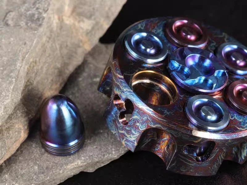 Titanium Alloy Hand Twisting Spinning Top Gyro Gyroscope EDC Fidget Spinner Toy 07FC0E-D4 - KOEEK