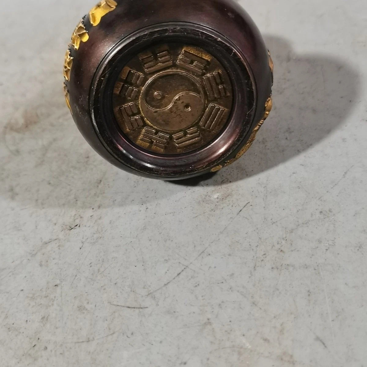 Purple Copper Bagua Dragon Gourd Bottle Feng Shui Wealth Home Decor Figurine 07FC0E-D4 - KOEEK
