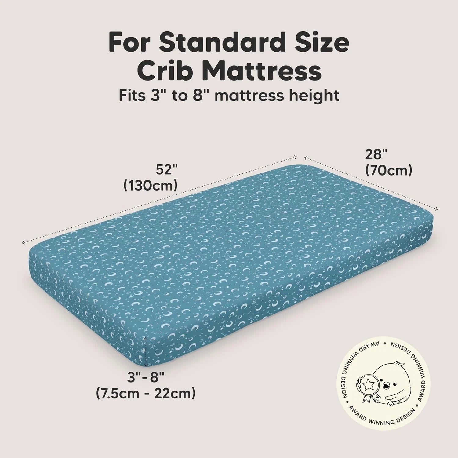 2-piece organic crib sheet set (for boys and girls) - 52x28 inches 07FC0E-D4 - KOEEK