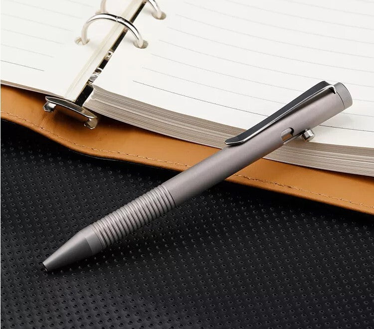 Titanium Bolt Action Pen Writing Office Ballpoint Pen Outdoor EDC Signature Pen 07FC0E-D4 - KOEEK