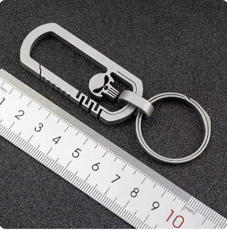 Titanium Alloy Skull Quick Release Hanging Buckle Car Keychain Key Ring EDC Gift 07FC0E-D4 - KOEEK