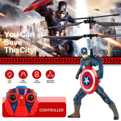 Marvel Avengers Captain America RC Helicopter with LED Lights and Gyro Stabilize MARVEL - KOEEK
