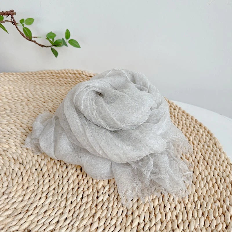 Womens wool blend Tassel Autumn Winter White Scarf Could Like Soft Shawl Scarves 07FC0E-D4 - KOEEK