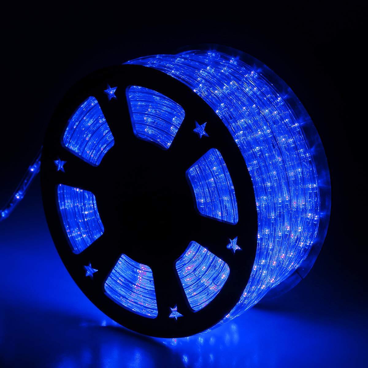 100ft Blue Led Rope Lights Outdoor String Lights Waterproof Decorative Lighting 07FC0E-D4 - KOEEK